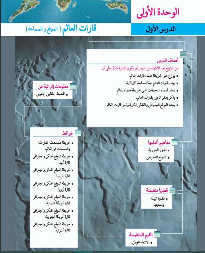 قارات العالم للصف الثالث الإعدادي 2025